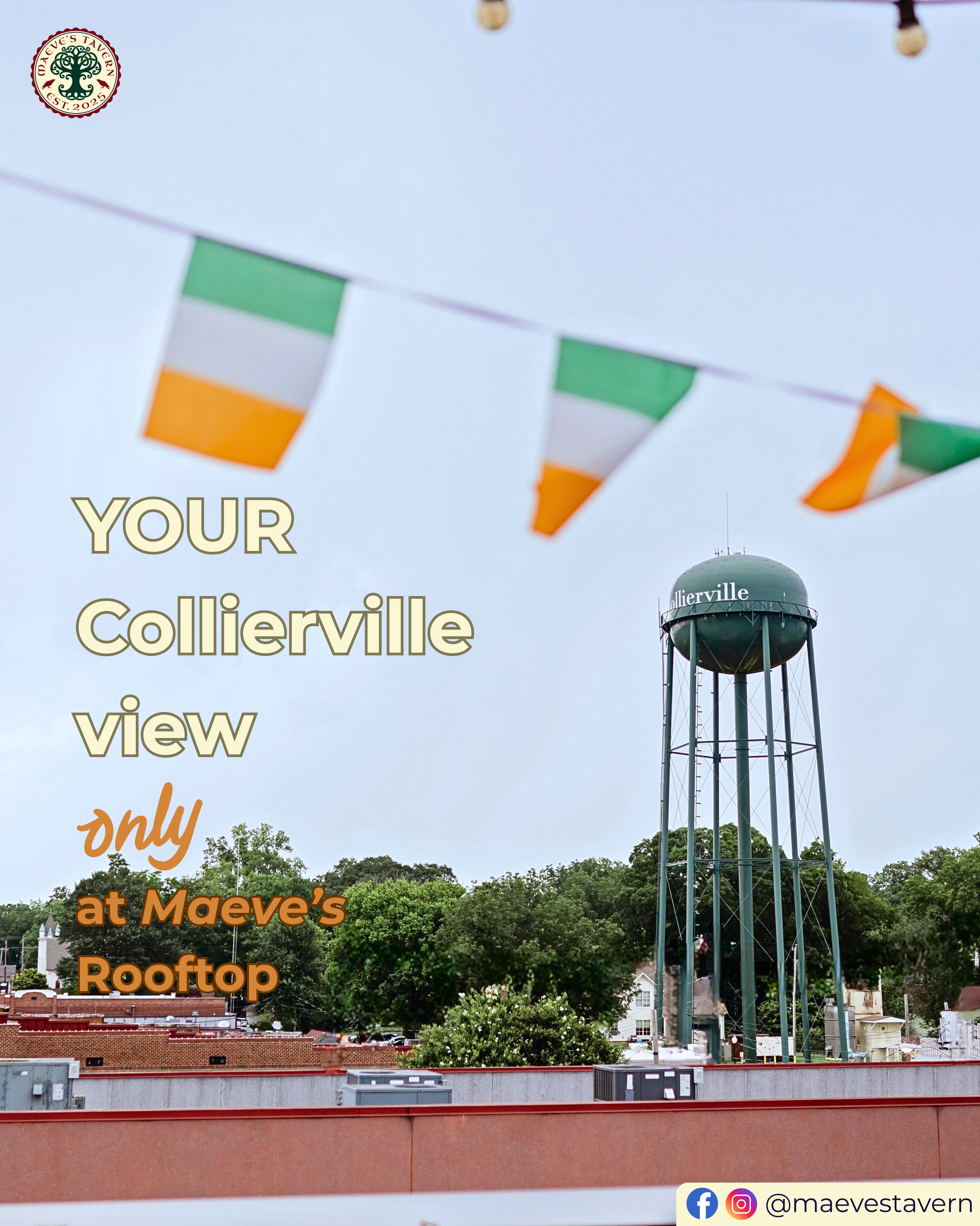 Maeve's rooftop promo graphic